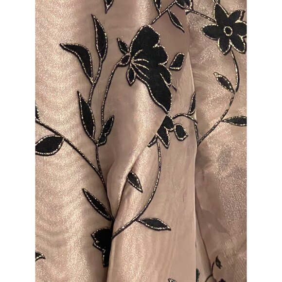 Onyx Nite Floral Embroidered Open Front Jacket Plus Size 26 Brown  Black Elegant - Picture 5 of 16